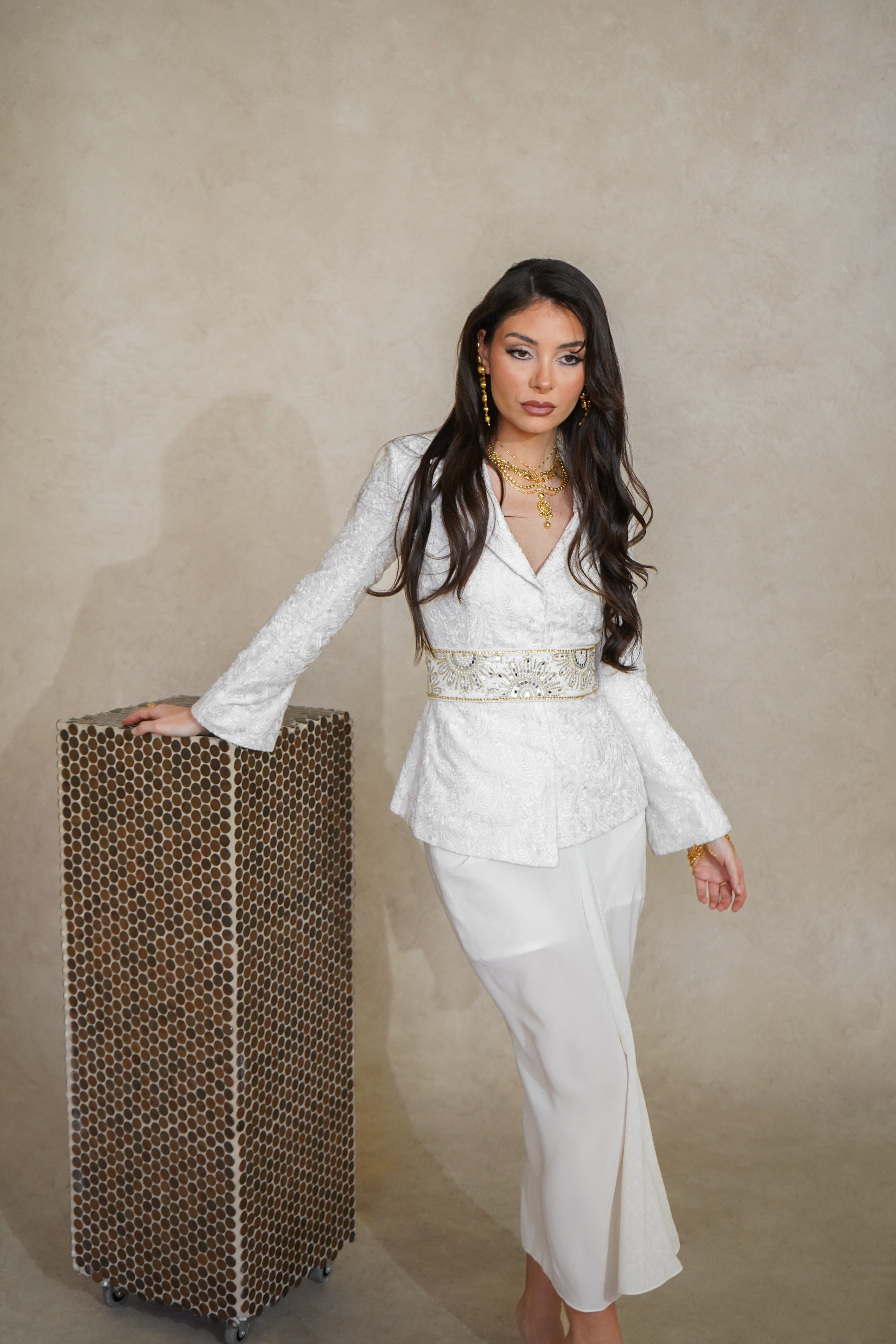 White Paisley Blazer